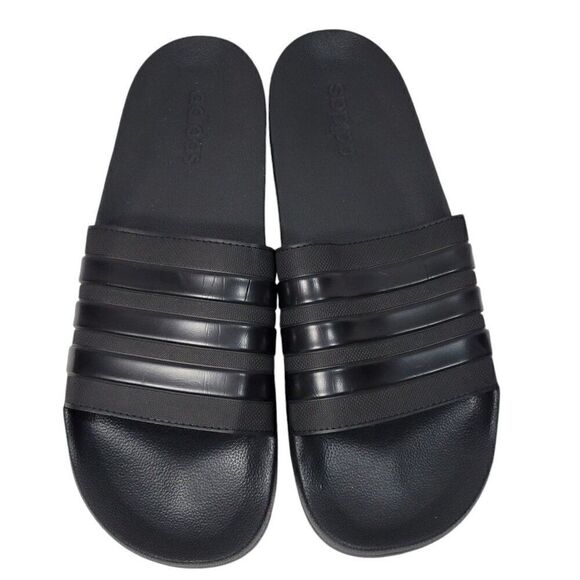 Adidas Adilette Slides Mens Size 18 Black 3 Stripe Shoes Sandals Beach Water NEW - Picture 2 of 13